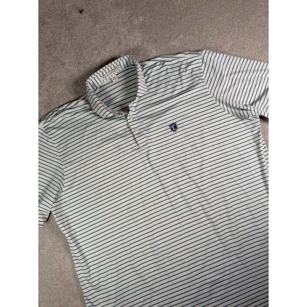 Holderness & Bourne "The Sutton" Tailored Fit Striped Polo Shirt Men's XXL *logo